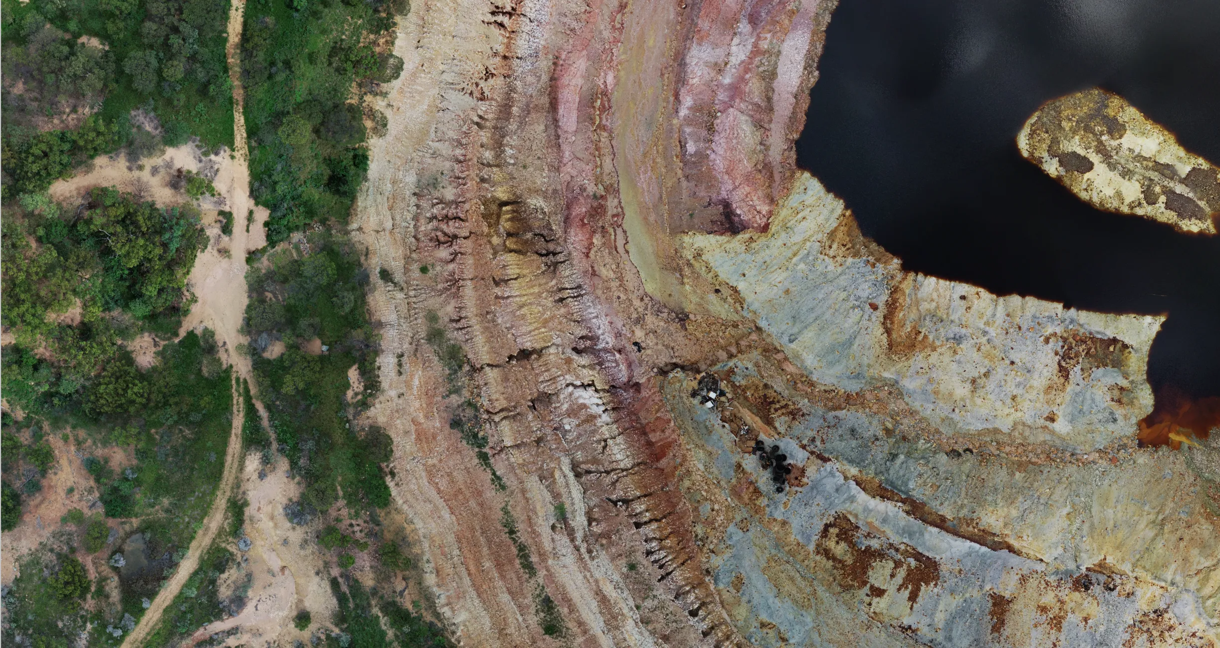 High-resolution orthomosaic of an open pit from drone photogrammetry