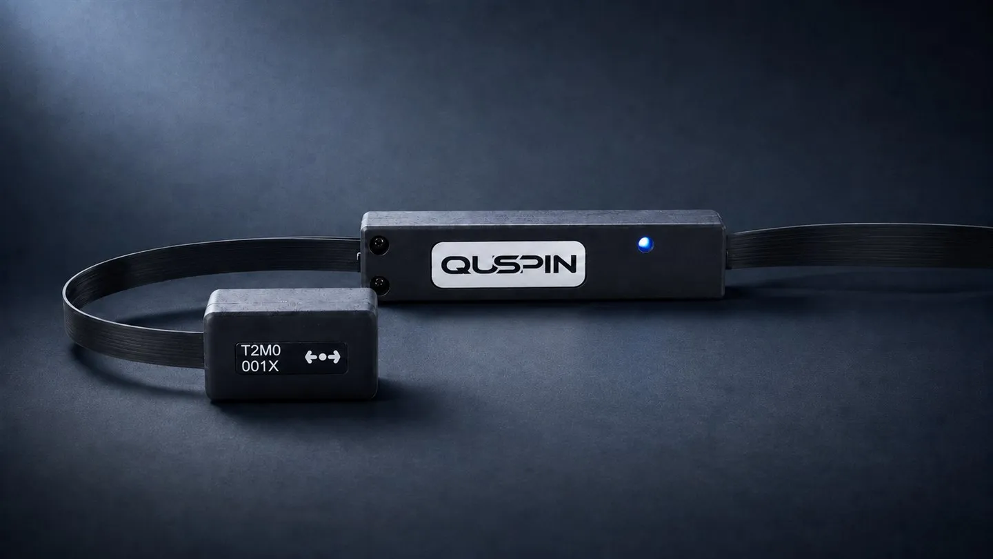 The QuSpin QTFM Gen-2 total-field quantum magnetometer, sensor head and electronics control unit