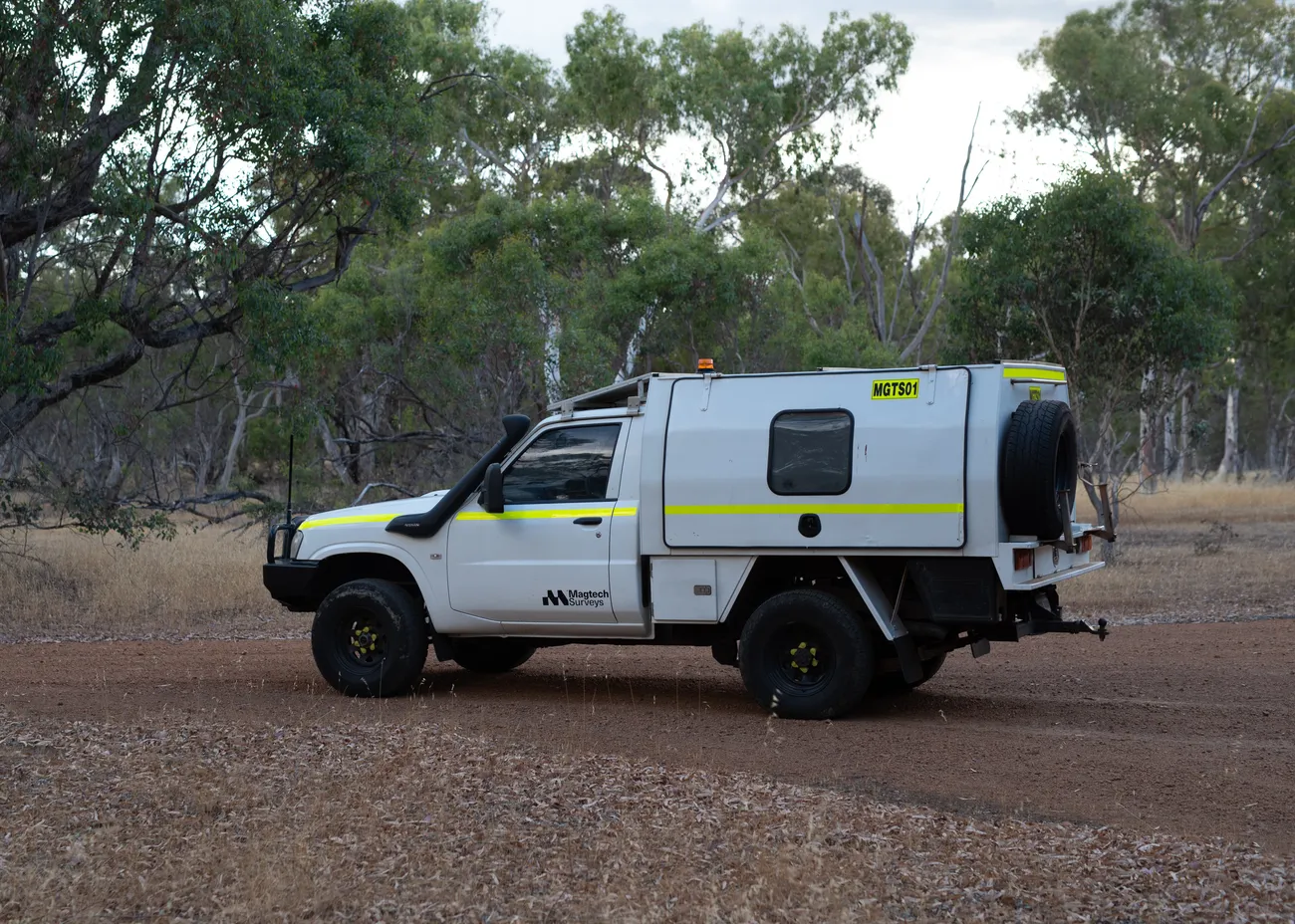 The Magtech Surveys field vehicle at a remote survey site